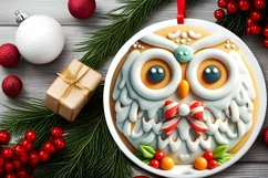Round Christmas Ornament Sublimation|Clipart Product Image 1