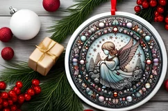 Round Christmas Ornament Sublimation|Clipart Product Image 2