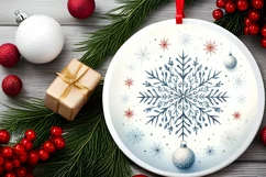 Round Christmas Ornament Sublimation|Clipart Product Image 2