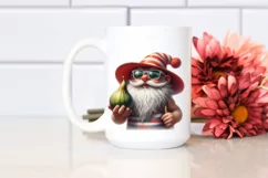 Gnome in Beach Wear Holding Fig PNG Product Image 2