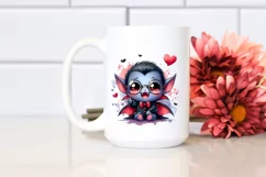 Cute Vampire with Love Sign PNG Product Image 2
