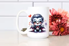 Cute Vampire with Love Sign PNG Product Image 2