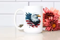 Detailed Patriotic Bald Eagle | USA Colors | Clipart Product Image 2