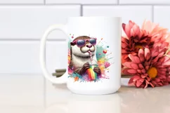 Quirky Otter with Straw Art | Sublimation | Clipart Product Image 2
