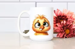 Watercolor Chick Portrait with Goofy Teeth Clipart Product Image 2