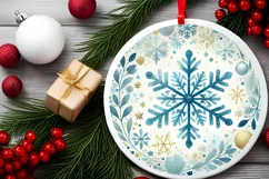 Round Christmas Ornament Sublimation|Clipart Product Image 2