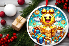 Round Christmass Ornament PNG Product Image 2