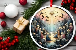 Round Christmas Ornament Sublimation|Clipart Product Image 2