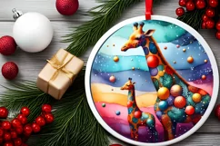 Round Christmas Ornament Sublimation|Clipart Product Image 2