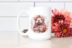 baby Walrus with Flowers and Blossom | Clipart Product Image 2