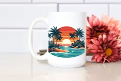Tropical Island Sunset Art | Sublimation | Clipart Product Image 2
