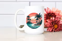 Retro Tropical Island Sunset | Sublimation | Clipart Product Image 2