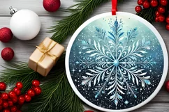 Round Christmas Ornament Sublimation|Clipart Product Image 2