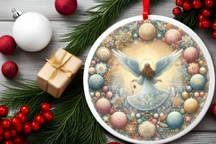 Round Christmas Ornament Sublimation|Clipart Product Image 1