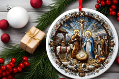 Round Christmass Ornament PNG Product Image 2