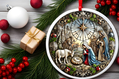 Round Christmass Ornament PNG Product Image 2