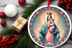 Round Christmas Ornament Sublimation|Clipart Product Image 2