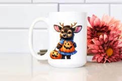 Watercolor Baby Elk Dressed for Halloween | Sublimation Product Image 2