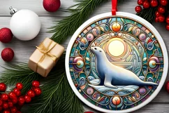 Round Christmas Ornament Sublimation|Clipart Product Image 2