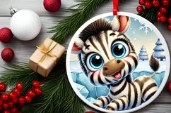 Round Christmas Ornament Sublimation|Clipart Product Image 1