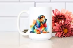 Colorful Bloodhound Art | Sublimation | Clipart Product Image 2
