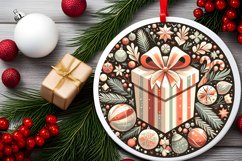 Round Christmas Ornament Sublimation|Clipart Product Image 2