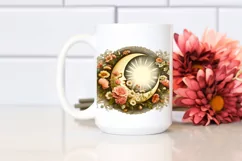 Vintage Half Moon with Flowers PNG Product Image 2