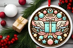 Round Christmas Ornament Sublimation|Clipart Product Image 2