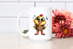 Watercolor Chicken with Big Eyes and Rain Boots Product Image 2