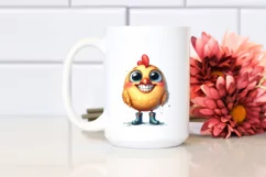 Watercolor Chicken with Big Eyes and Rain Boots Product Image 2