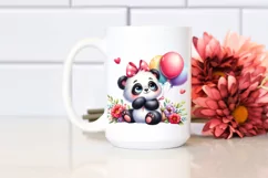 Cute Panda with Balloons Clipart, Transparent PNG Product Image 2