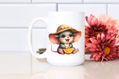 Funny Baby Mouse with Sun Hat Clipart Product Image 2