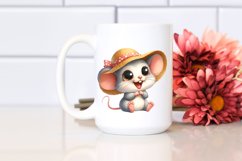 Funny Baby Mouse with Sun Hat Clipart Product Image 2