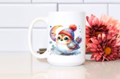 Colorful Smiling Ptarmigan Moon Clipart Product Image 2