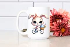 Bike Bunny Egg Flower, Clipart |T-shirt, Mug PNG Product Image 2