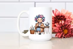 Watercolor Tea Cup Chair Sublimation Clipart Product Image 2