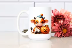 cute Baby Cow with Pumpkin | Clipart Product Image 2