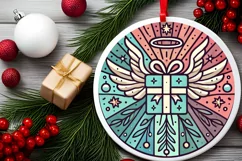 Round Christmas Ornament Sublimation|Clipart Product Image 1