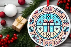Round Christmas Ornament Sublimation|Clipart Product Image 1
