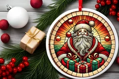 Round Christmas Ornament Sublimation|Clipart Product Image 1