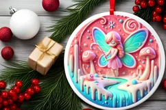 Round Christmas Ornament Sublimation|Clipart Product Image 1