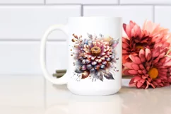 Abstract Golden Zinnia Watercolor | Sublimation | Clipart Product Image 2
