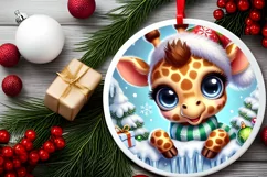 Round Christmas Ornament Sublimation|Clipart Product Image 1