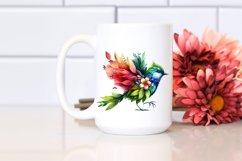 Vibrant Bird with Flowers, PNG Product Image 2