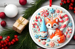 Round Christmass Ornament PNG Product Image 2