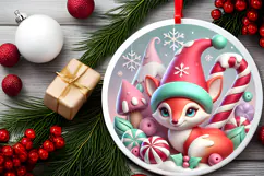 Round Christmass Ornament PNG Product Image 2