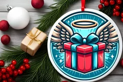 Round Christmas Ornament Sublimation|Clipart Product Image 2