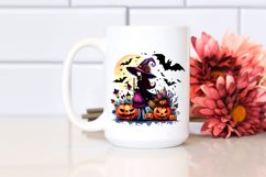 Witch Halloween Scene Sublimation Clipart Product Image 2
