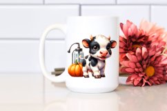Vibrant Baby Cow Watercolor Drawing Sublimation Clipart Product Image 2