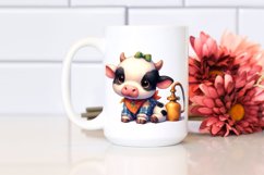 Vibrant Baby Cow Watercolor Drawing Sublimation Clipart Product Image 2